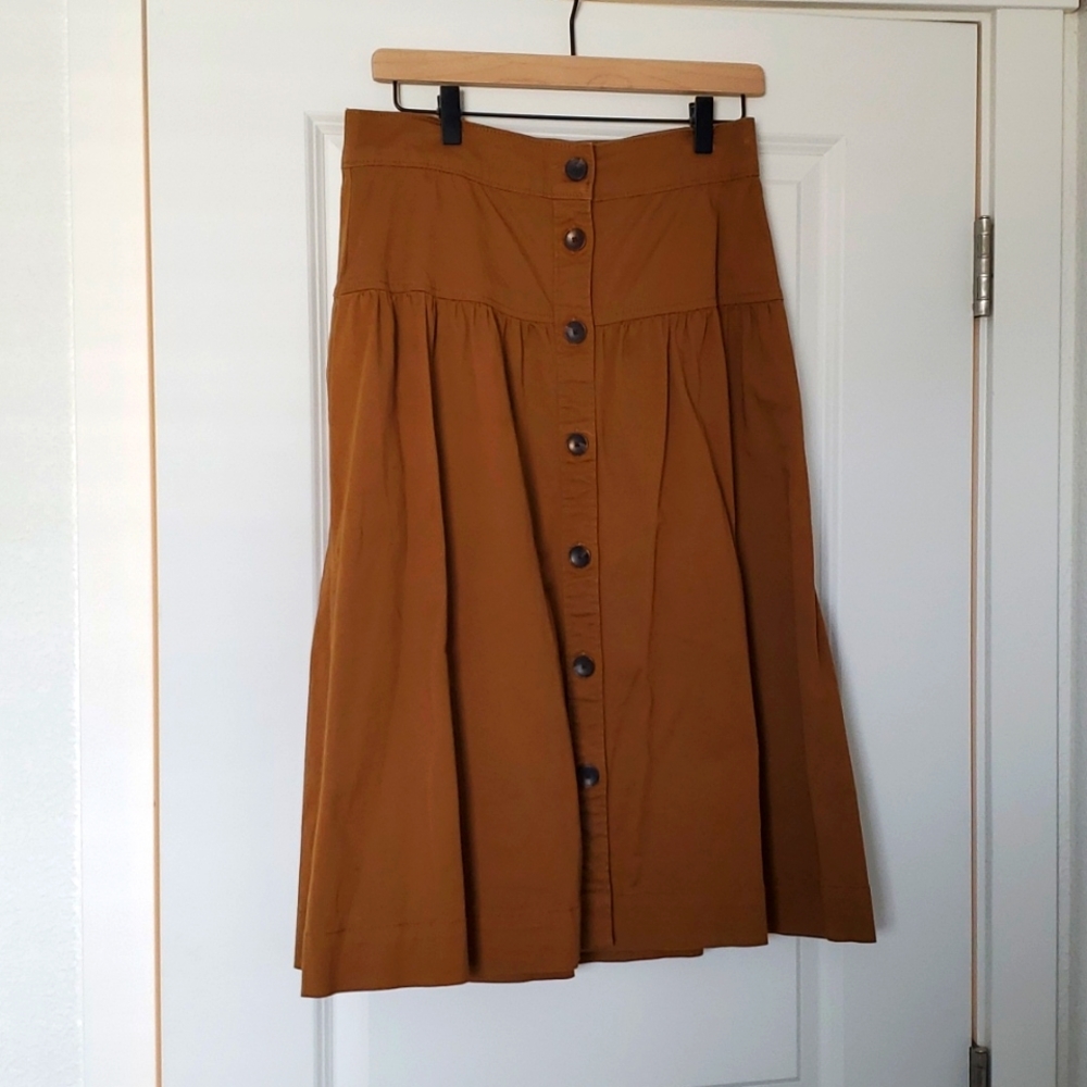 Free Assembly Midi Button Down Skirt Size Med